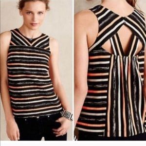 Anthropologie HD In Paris Striped Tank Top Cut Out